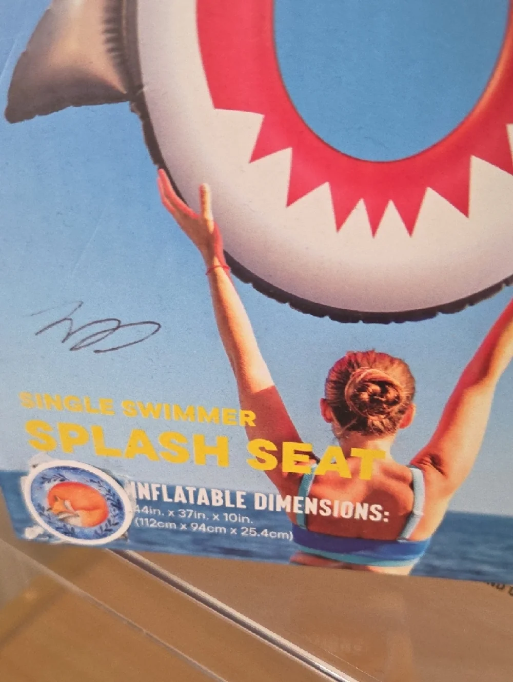 Blue Shark NIB 3ft. Tube Inflatable Pool Float - Picture 3 of 4